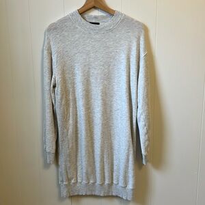 Anthropologie Monrow Supersoft Mock Neck Seamed Ribbed Trim Sweatshirt Dress M